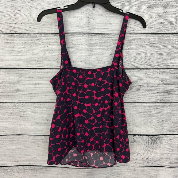 Chelsea 28 Sleeveless Floral Tank Top With Wrap Front & Tie Detail, Size M - Picture 2 of 3